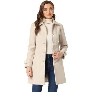 Women's Winter Outerwear A-line Single Breasted Coat Beige